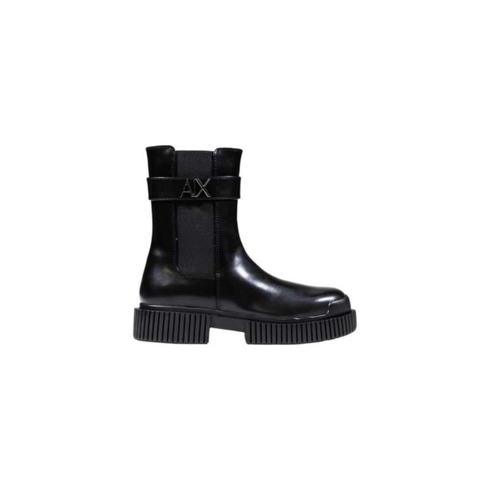 Armani Exchange Leather Ankle Boots Women black